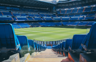 Inside empty sports stadium 